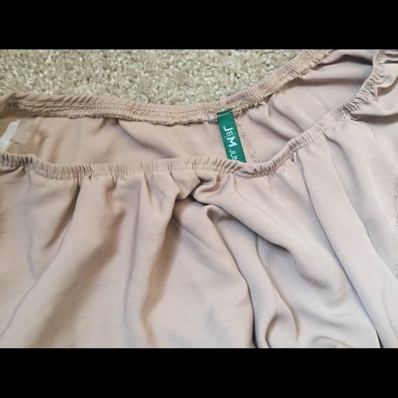 Beige High-Low Skirt - Picture 2 of 6